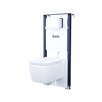 Комплект 3в1: подвесной унитаз, инсталляция и клавиша смыва, IDDIS, BASBR03i73