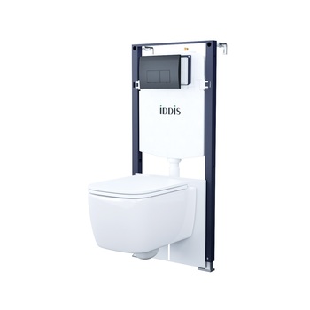 Комплект 3в1: подвесной унитаз, инсталляция и клавиша смыва, IDDIS, BASBR02i73